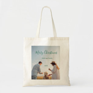 Happy holidays girls family photo gifts Christmas Tote Bag