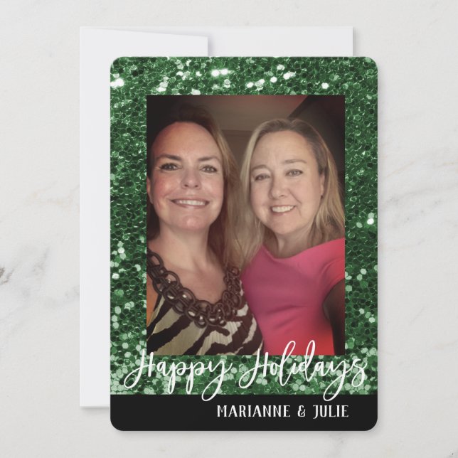 Happy Holidays Glitter Glam Photo template (Front)