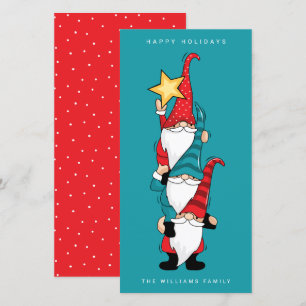 HAPPY HOLIDAYS Gnomes Decorating Tree