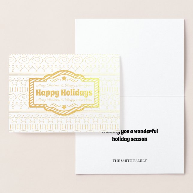 Happy Holidays Gold Foil Card (Display)