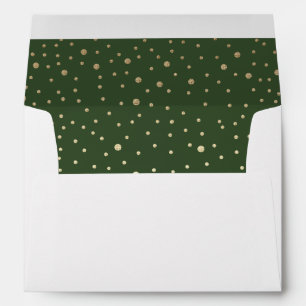 Happy Holidays. Gold Foil Polka Dots  Envelope
