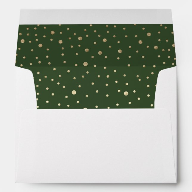 Happy Holidays. Gold Foil Polka Dots  Envelope (Back (Bottom))