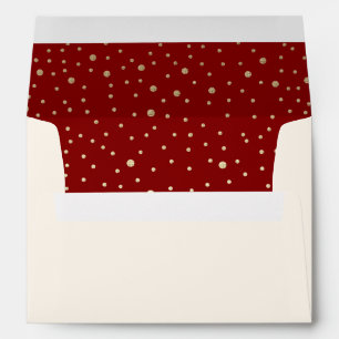 Happy Holidays. Gold Foil Polka Dots Envelopes