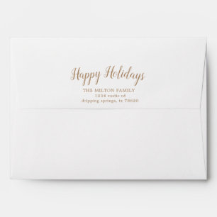 Happy Holidays Gold Stars Pre-addressed envelope