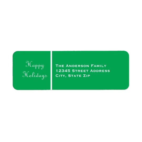 Happy Holidays Green Banner - Address Label