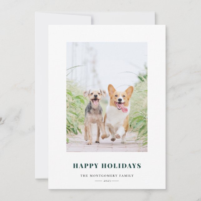 Happy Holidays Green Fair Isle Photo Holiday (Front)