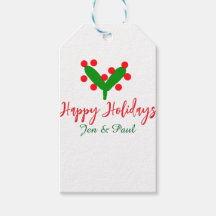 Happy holidays green red couple name green leaf