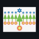 Happy Holidays Greeting Card - Christmas Hanukkah<br><div class="desc">Know people who celebrate a bit of everything? This card shows a forest of Holiday Trees; flip it over (upside down) and it shows the Hanukkah menorah candles. Let your friends chose which way to display. Card is cute - and appropriate - for Christians or Jews. (My family is half...</div>