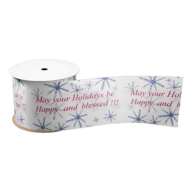 Happy Holidays Greetings Satin Ribbon (Spool)