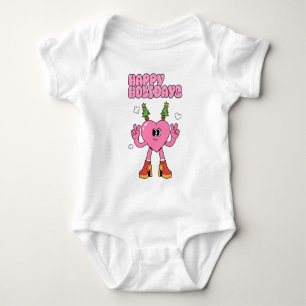Happy Holidays - Groovy Heart of the Season Baby Bodysuit