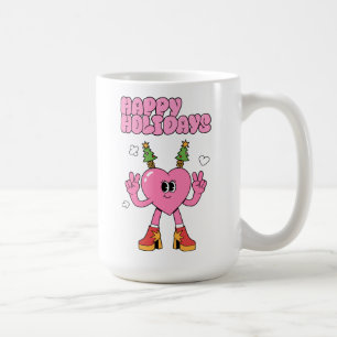 Happy Holidays - Groovy Heart of the Season Coffee Mug