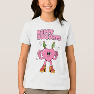 Happy Holidays - Groovy Heart of the Season Tri-Blend Shirt