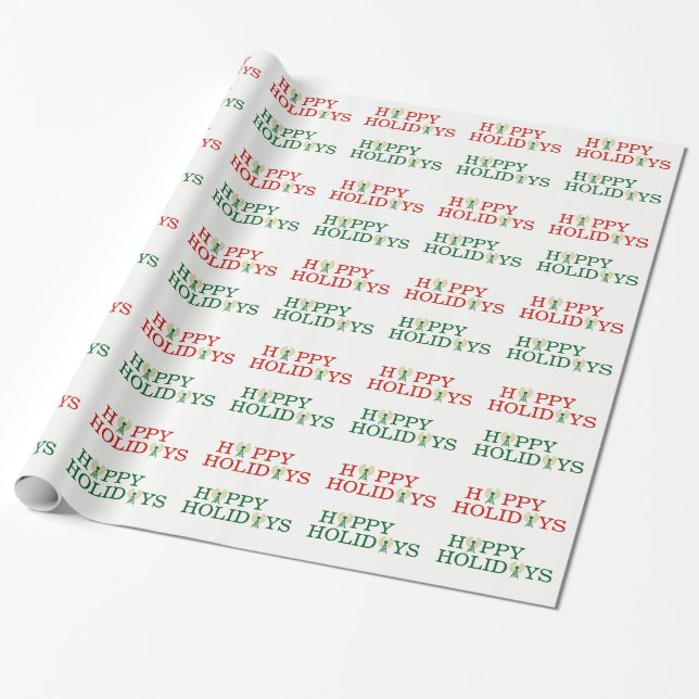 Happy Holidays Ham Radio Gift Wrap (Unrolled)