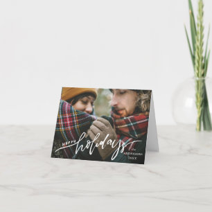 Happy Holidays Hand-Lettered Script Overlay Photo Holiday Card