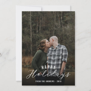 Happy Holidays Hand written vertical Photo Holiday Card