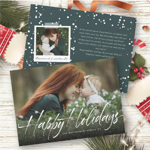 Happy Holidays Handwriting Frostings Modern Photo Holiday Card