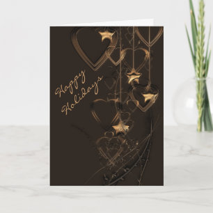 Happy Holidays, Hearts and Stars Card