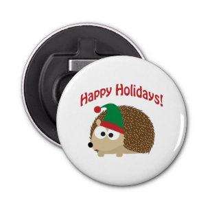 Happy Holidays! Hedgehog Elf Bottle Opener