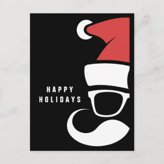 Happy Holidays Hipster Santa Postcard