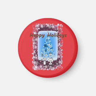 Happy Holidays HKo and TRobot by Hidemi Woods Magnet