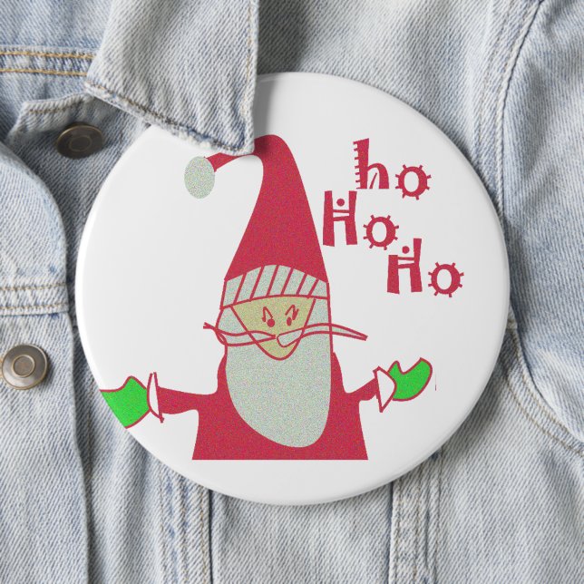 Happy Holidays Ho Ho Ho Merry Christmas 6 Cm Round Badge (In Situ)