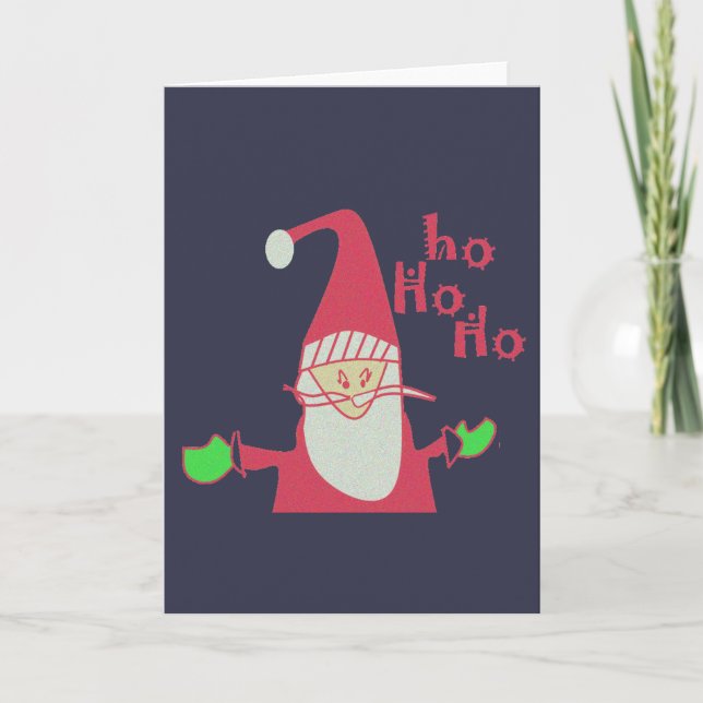 Happy Holidays Ho Ho Ho Merry Christmas Holiday Card (Front)