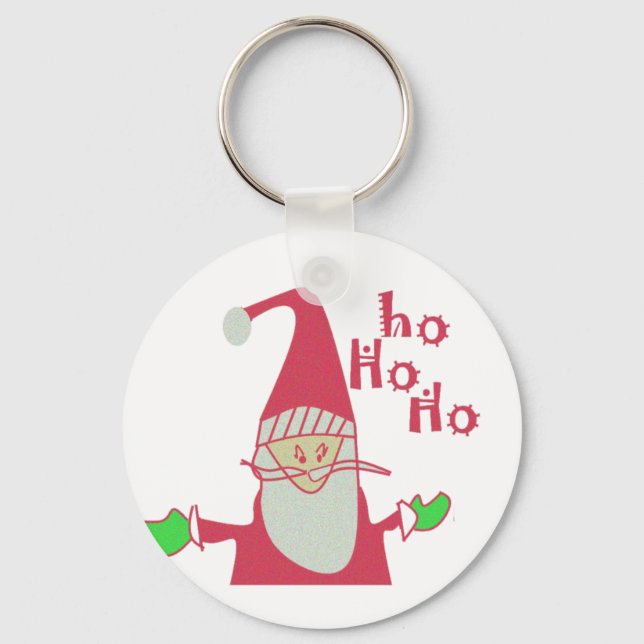 Happy Holidays Ho Ho Ho Merry Christmas Key Ring (Front)