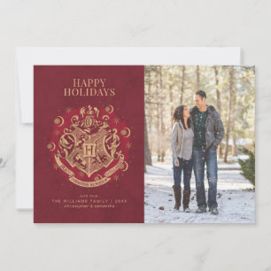 Happy Holidays   HOGWARTS™ Crest Family Photo  Holiday Card