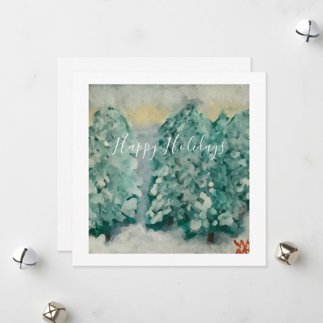 Happy Holidays Holiday Card (Front/Back In Situ)