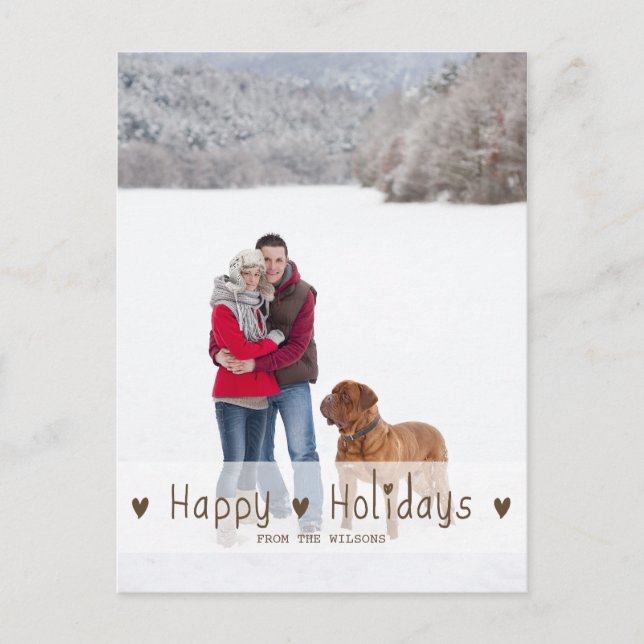 HAPPY HOLIDAYS | HOLIDAY PHOTO POSTCARD (Front)