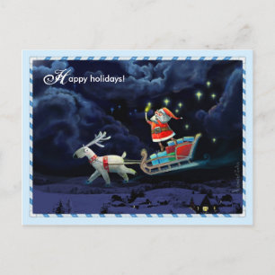 Happy holidays holiday postcard