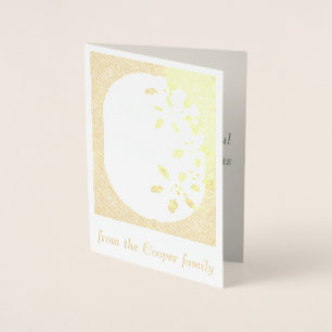 Happy Holidays Holly Berry Art Nouveau Christmas Foil Card