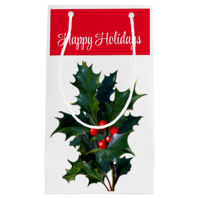 Happy Holidays Holly Gift Bag (Front)