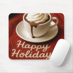 Happy Holidays Hot Cocoa On a Blanket Mouse Mat