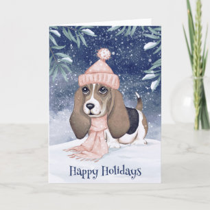 Happy Holidays Hound Dog Holiday Card