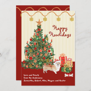 Happy Holidays Howliday Corgi Tree Presents