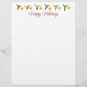 Happy Holidays Hummingbirds  Letterhead