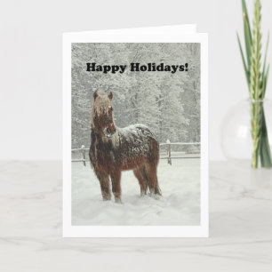 Happy Holidays Icelandic Horse Photo Holiday Card