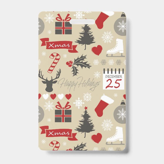 Happy Holidays ID Badge (Front)