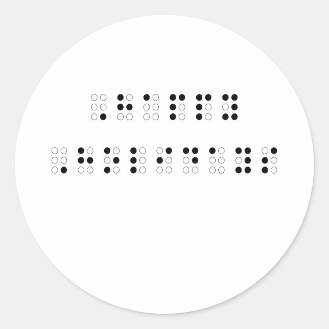 Happy Holidays in Braille Classic Round Sticker (Front)