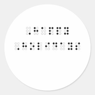 Happy Holidays in Braille Classic Round Sticker