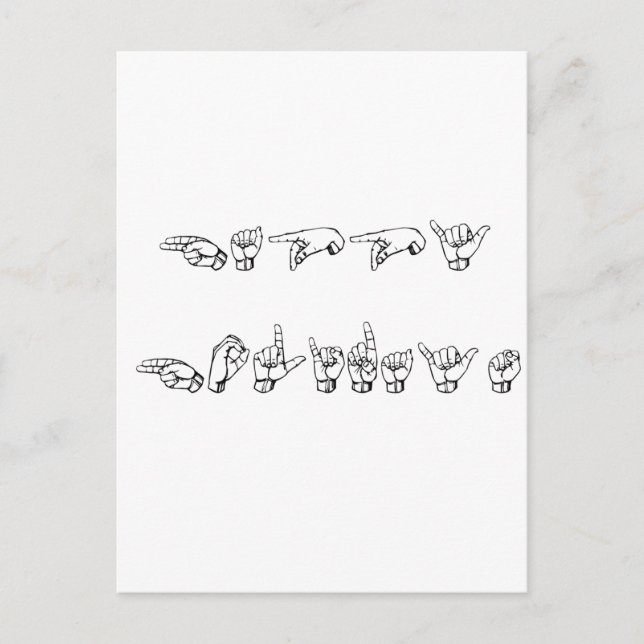 Happy Holidays in Sign Language Holiday Postcard (Front)