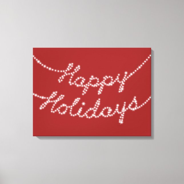 Happy Holidays in Twinkle Lights Canvas (Front)