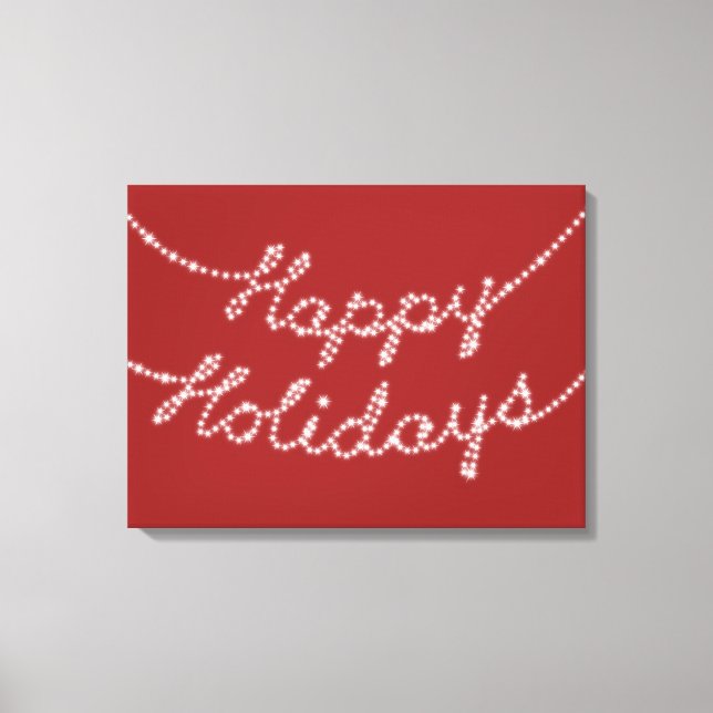 Happy Holidays in Twinkle Lights Canvas Print (Front)