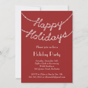 Happy Holidays in Twinkle Lights Party Invitation
