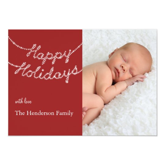 Happy Holidays in Twinkle Lights Photo Card