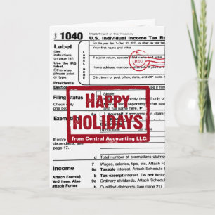 Happy Holidays Income Tax Form  Holiday Card
