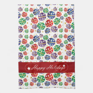 Happy Holidays Jingle Bell Christmas Tea Towel