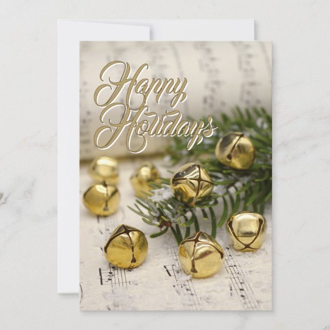 Happy Holidays Jingle Bells Christmas Holiday Card (Front)