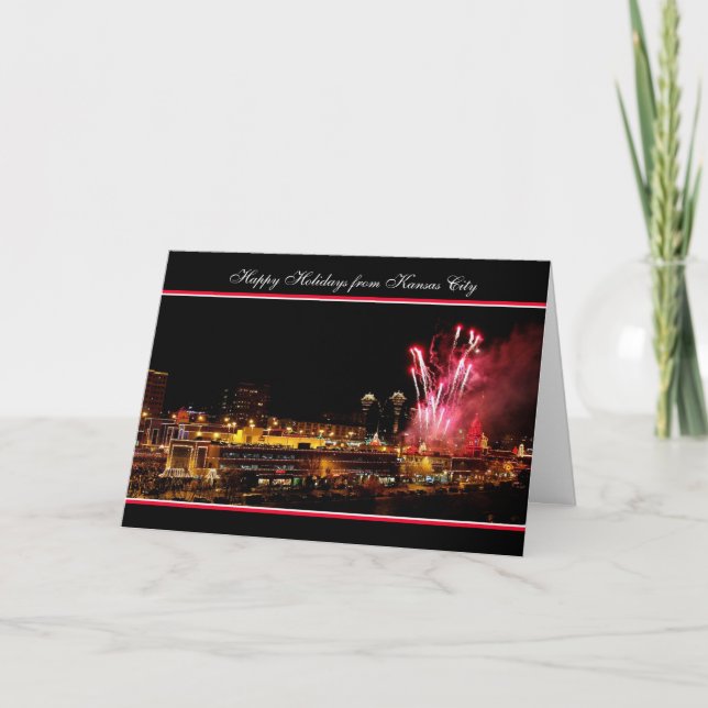 Happy Holidays Kansas City Plaza Lights, Fireworks Holiday Card (Front)